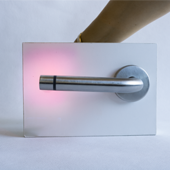 Fitelec Prévention _ Projection à LED pour avertir d'une ouverture de porte Clenche de porte lumineuse